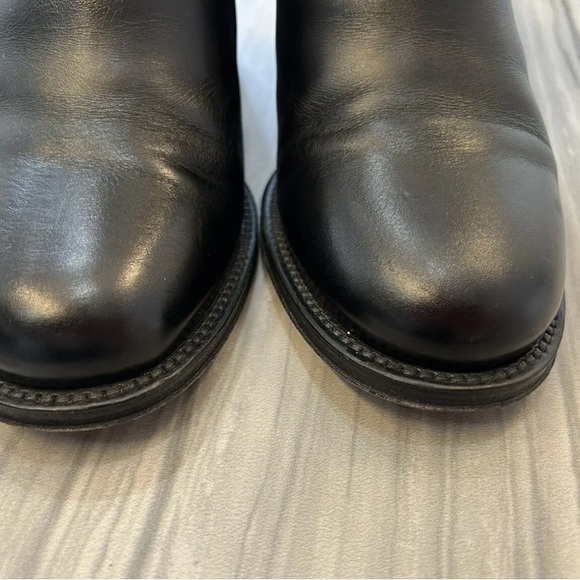 SOLD CHANEL black leather ankle boots size logo 38.5 8.5 - Picture 3 of 11